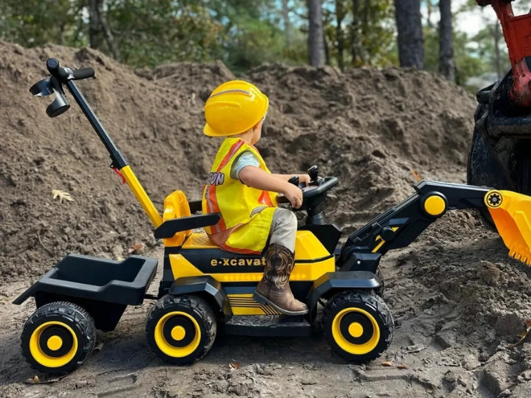 Kid Riding on the Little Ones First Digger by Tough Trucks for Kids