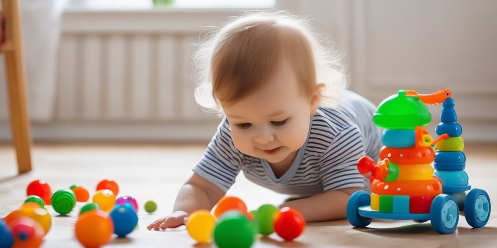 toddler playing with interactive toy for cognitive development