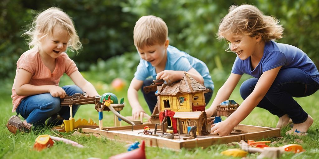 children playing with adventure toys